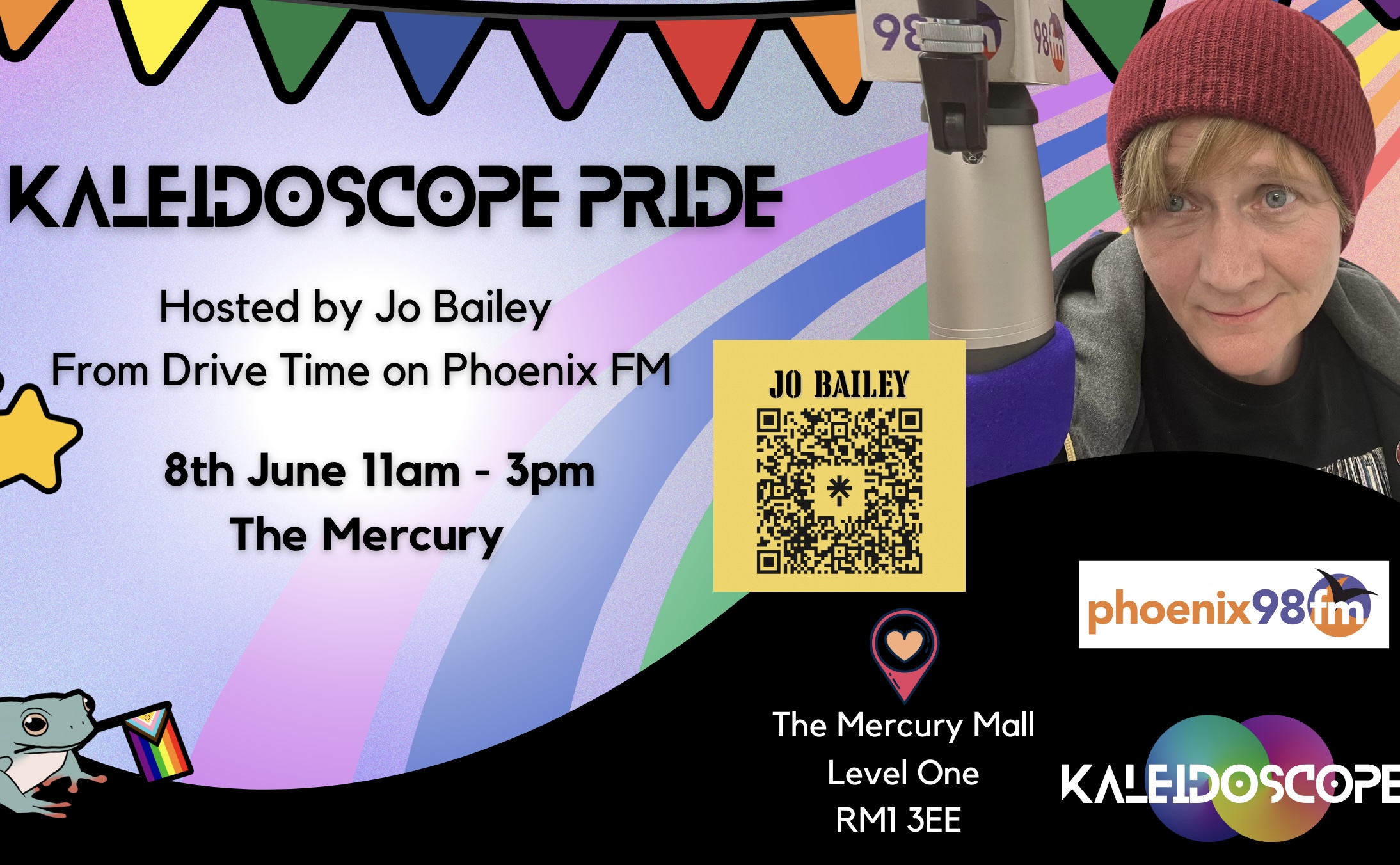 Jo Bailey drive kaleidoscope Romford pride 2024
